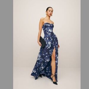 Elegant Floral Strapless Dress